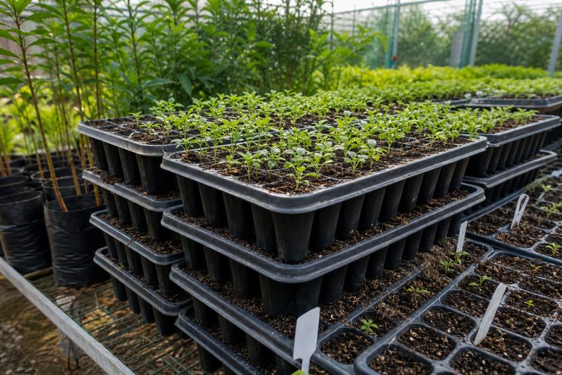 Nursery seedling trays and grow bags