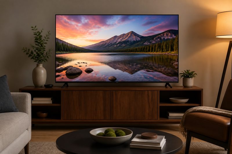 LED television on a stand